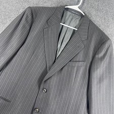 Armani Collezioni Blazer Mens 46R 46 Regular Grey Pinstripe Wool Suit Jacket