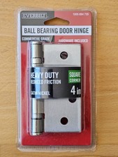 Everbilt Ball Bearing Door Hinge 4" Heavy Duty Satin Nickel Square Corner