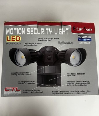 MOTION SECURITY LIGHT LED ECO-STAR 20W 1640 LUMENS NEW