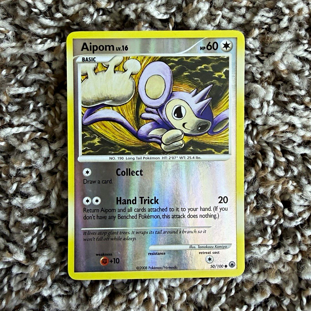 Nintendo Pokemon TCG Aipom 50/100 Holo English 2008 60 HP