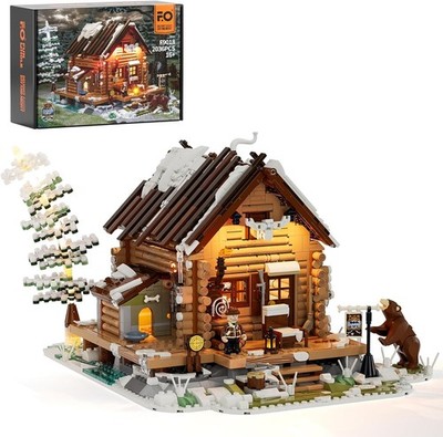 FUNWHOLE Hunting Cabin Lighting Building Set 2036 Pcs LED