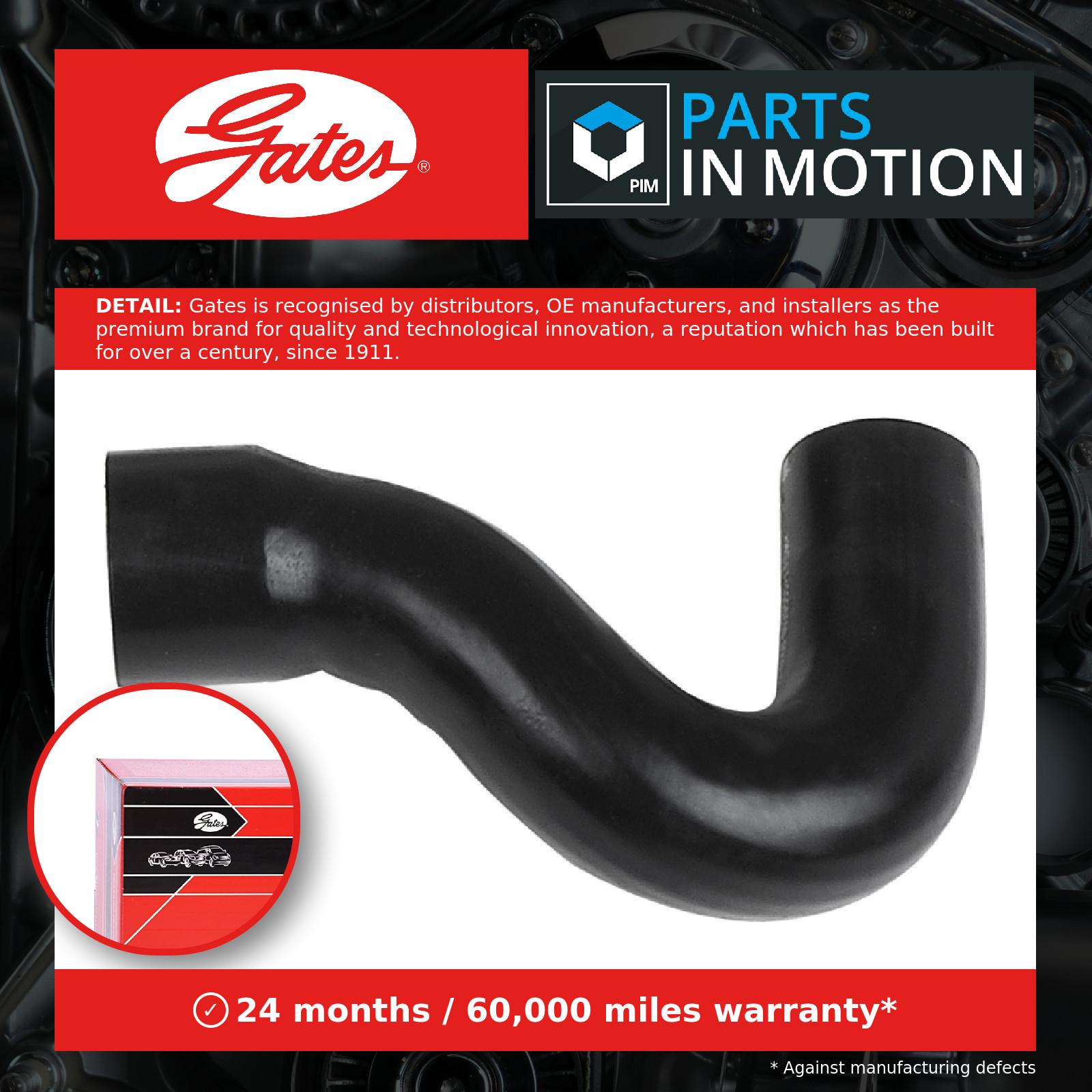 Gates 3738 Radiator Hose Upper Cooling System Replacement Fits Opel Vauxhall - Image 3