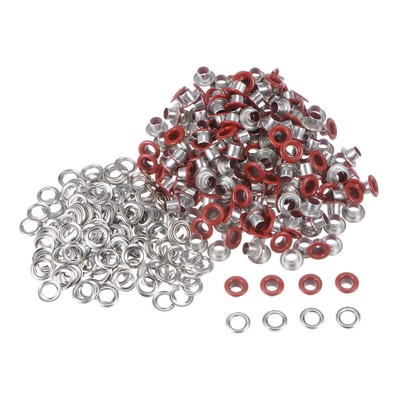 Grommets Kit 200set-4mm 1/6'' Hole Metal Eyelets Grommet Tool,Red