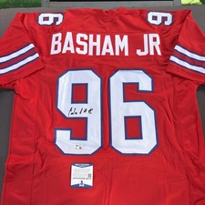 Carlos Basham Jr Autographed Signed XL Custom Bills Jersey-Beckett