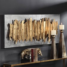 Uttermost Lev 55 1/4" Wide Gold and Silver Metal Wall Art