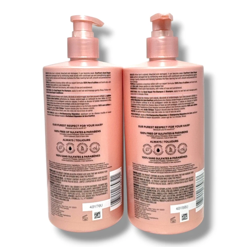 L'oreal Ever Pure Sulfate-Free Bond Repair Shampoo and Conditioner 23oz. - Image 2 of 2