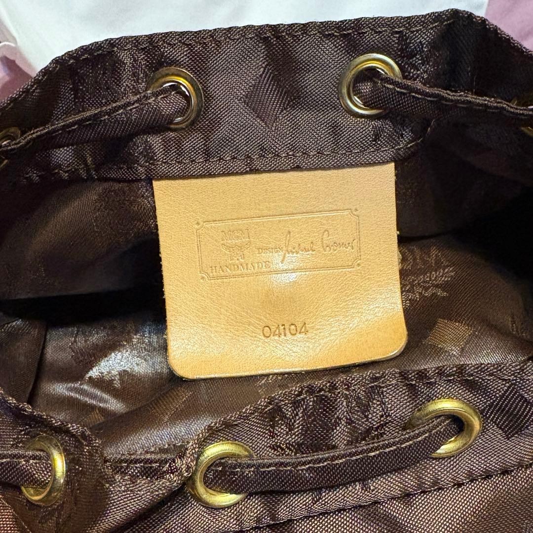 MCM Monogram Mini Backpack Brown Drawstring Vinta… - image 9