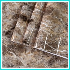 118x16inch Brown Marble Contact Paper Peel and Stick Wallpaper for Kitchen Ca...