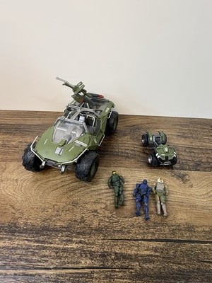 Halo Diecast Warthog Vehicle With Turret 6'' UNSC W Mongoose And Figures