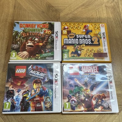 4 leere 3DS Spielehüllen Donkey Kong Returns Super Mario Lego Movie & Super Heroes