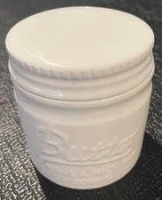 Dowan Ceramic French Butter Bell Crock Keeper Mason Jar White Embossed UNUSED