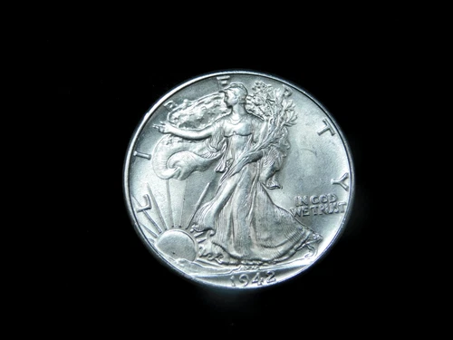 1942 50c Walking Liberty Silver Half Dollar - UNC