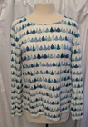 Talbots Green Pine Tree Print Long Sleeve T-shirt