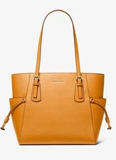 New Michael Kors Voyager Large Leather Tote Pop Orange