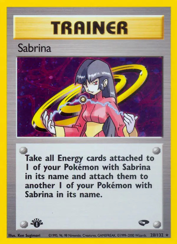 Sabrina - 20/132 - Pokemon Gym Challenge 1st Edition Holo Rare Card WOTC NM