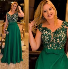 Elegant Beading Mother of The Bride Dresses Long Green Formal Pageant