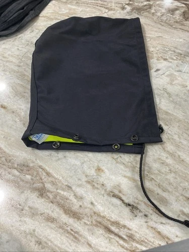 Neese Reversible Detachable Hood Black Neon Yellow Raincoat Rain jacket Wear New - product listing photo