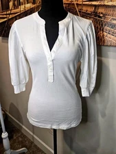 Nwt Melrose and Market White Ribbed Blouse Size S