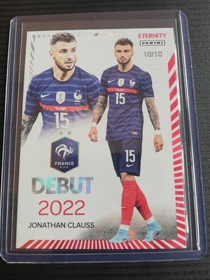 25-26 panini Eternity Bleus Jonathan Clauss 10/10 Red debut French team 