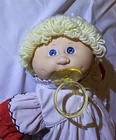 1985 16" Vintage Cabbage Patch Doll-Coleco Head Mold #4 Blonde Hair w/Pacifier