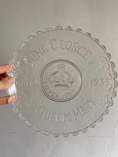 King George & Queen Mary Silver Jubilee Glass Plate/ Bowl 1935