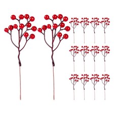 20 Pcs Holly Berries Artificial Berry Decoration DIY Christmas Picks