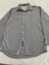 Tommy Hilfiger Long Sleeved Button Up Tailored Fit Size 2XL Cotton Gray Y2K