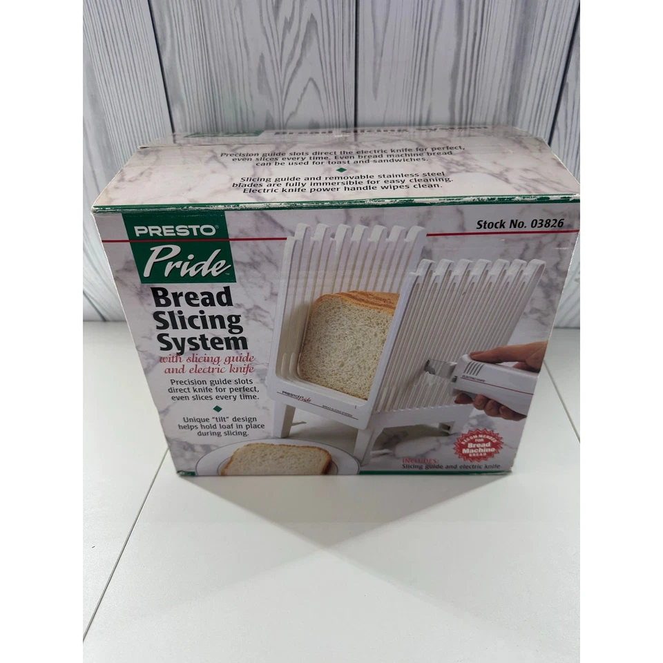 Sistema de rebanado de pan Presto guía de corte con cuchillo eléctrico 03826 NUEVO Foto 4 de 4