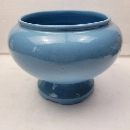 Vintage Planter Frankoma Potter Robins Egg Blue Pedestal 6 1/2" Tall