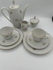 Bavaria German Porcelain White and Gold Tea & coffee Cups Saucers Set Of 12