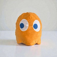 Namco 13" Pac Man Ghost Clyde Orange Stuffed Plush Video Game Bandai