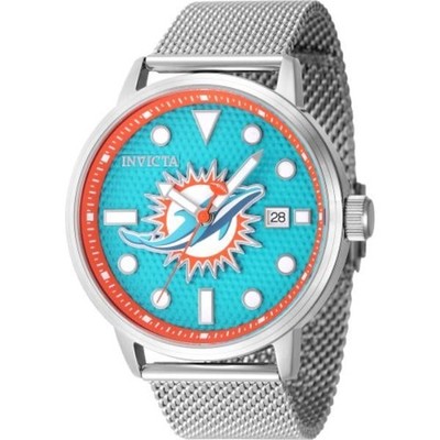 Invicta NFL Miami Dolphins47972 Mens 48mm Team Dial Quartz Stainless Steel Watch