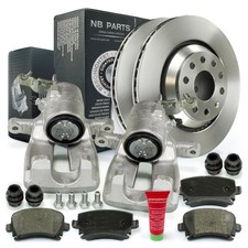 Bremssättel Bremsscheiben Bremsbeläge hinten für Skoda Superb II 3T4 3T5 VW Eos