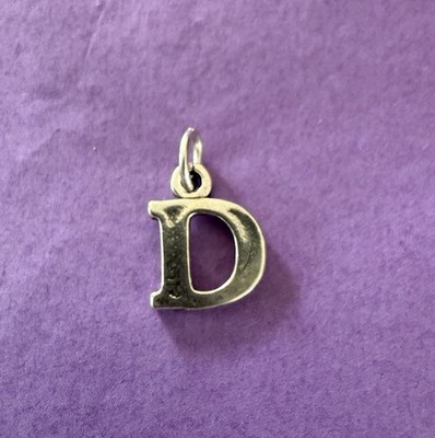 Buchstabe Großbuchstabe D ''D'' Initiale Charm Sterlingsilber Monogramm Anhänger 2g