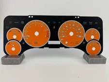 US Speedo Orange Jeep Wrangler Gauge Face for Clusters 02-06(Front Lock Icon)