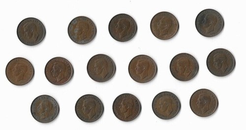 Farthings Date Set of 16 George VI Wren reverse 1/4d's All Dates 1937-1952 Circ. - Picture 4 of 4