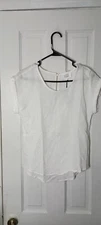 Olive and Oak Ivory Gauzy Crinkle Top Cotton Shirt - NWT - XS Women SS Blouse 6d