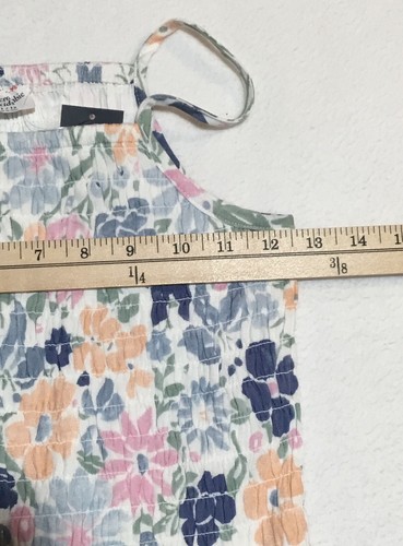 NEW Abercrombie Kids Smocked Top Girls 11/12 M White Floral Straps Summer Casual - Picture 6 of 7