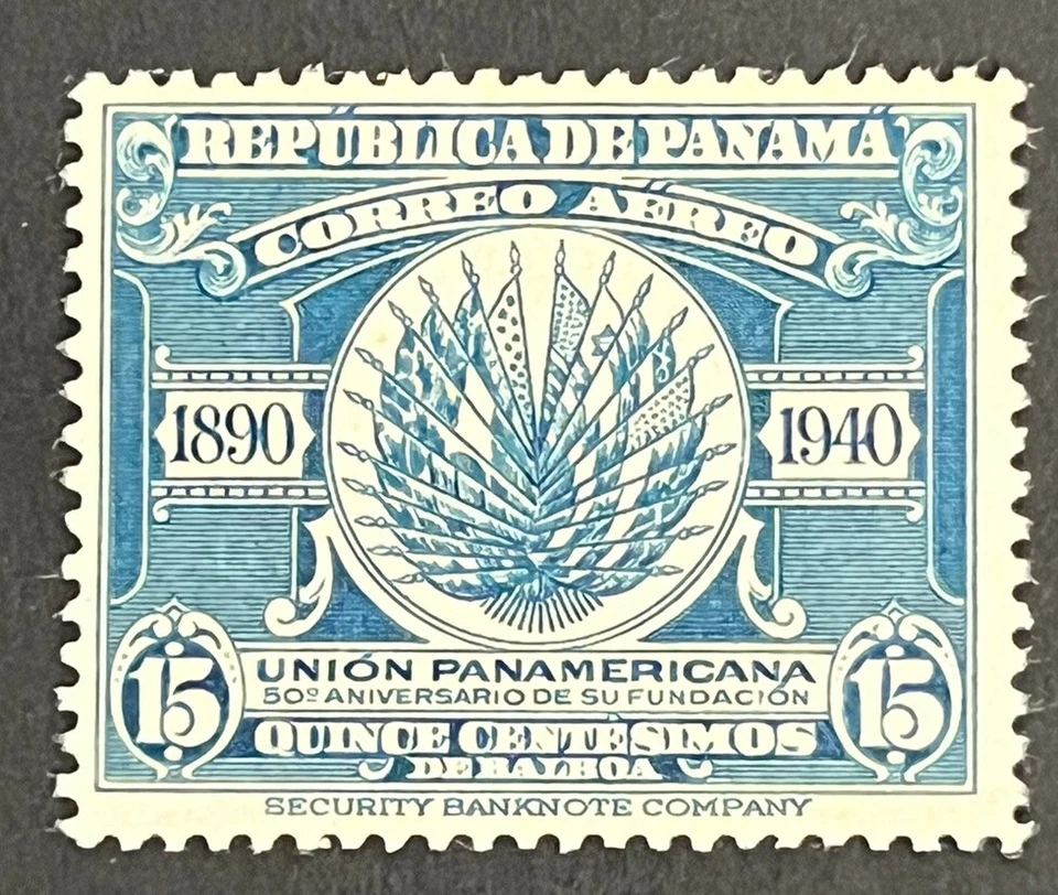 Travelstamps: 1940 Panama Air Mail Stamps Scott #C62 - 15 Centesimo Mint MOGLH - Image 2 of 4