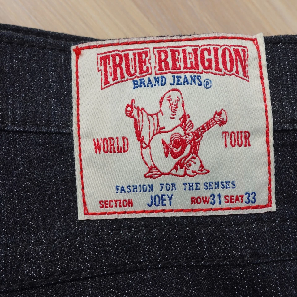 Vintage True Religion Shorts Womens 31/4 Black Bermuda Denim Horseshoe Logo Y2K - Image 3 of 4