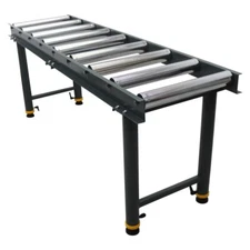 TECHTONGDA 9 Rolls Adjustable Conveyor Roller Table Loads 440lbs Height 25.5-44"