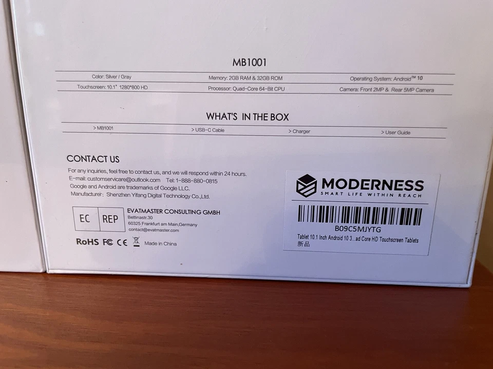 Tablet Moderness 10.1 Inch Android 2GB RAM 32GB Storage HD Touchscreen - Image 2 of 4