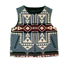 Vintage 90  s Men  s South Western Wool Vest Size Large