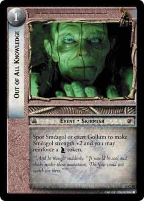 LOTR: Out of All Knowledge [Ungraded] Bloodlines Lord of the Rings TCG Decipher