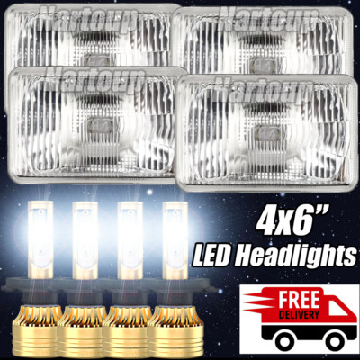 4X DOT Approved 4x6'' LED Headlights Beam for Peterbilt Kenworth Freightliner