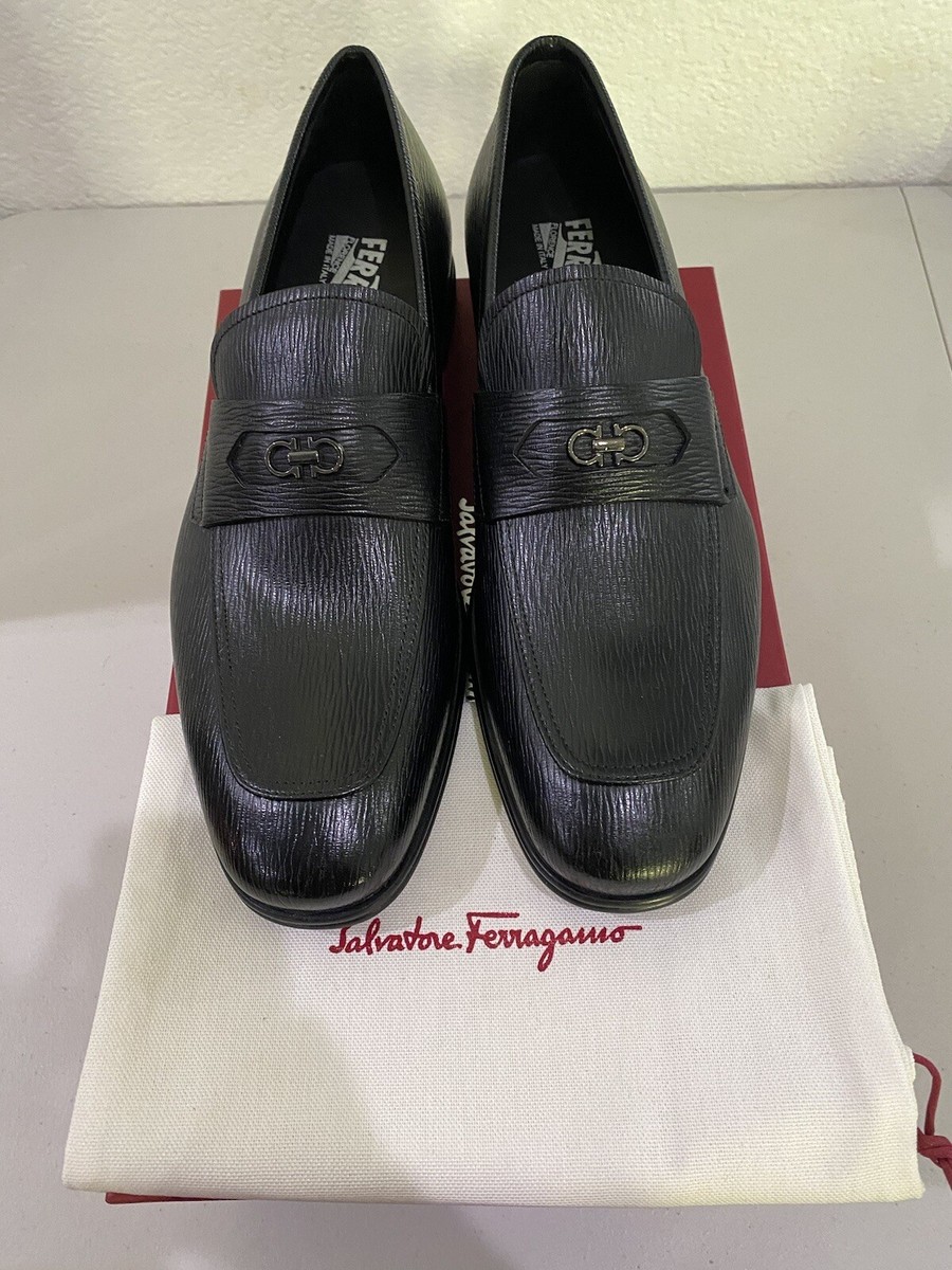 Salvatore Ferragamo Martin Gancino Penny Loafers Black Nero Size 8 EEE Like New Men main image 3