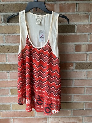 EYELASH COUTURE SLEEVELESS NATIVE AMERICAN PATTERN TOP SIZE XL
