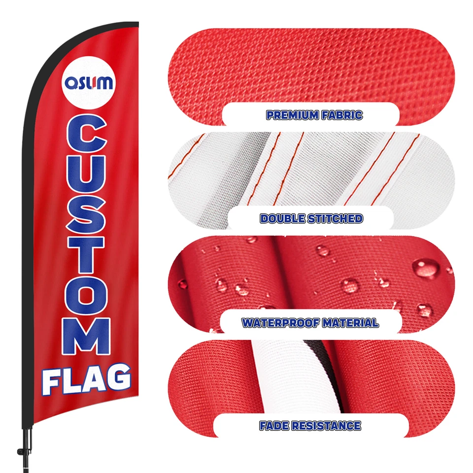 Custom Swooper Flag Pole Kit,8.2FT Custom Feather Flag Business Advertising Sign - Image 4 of 4