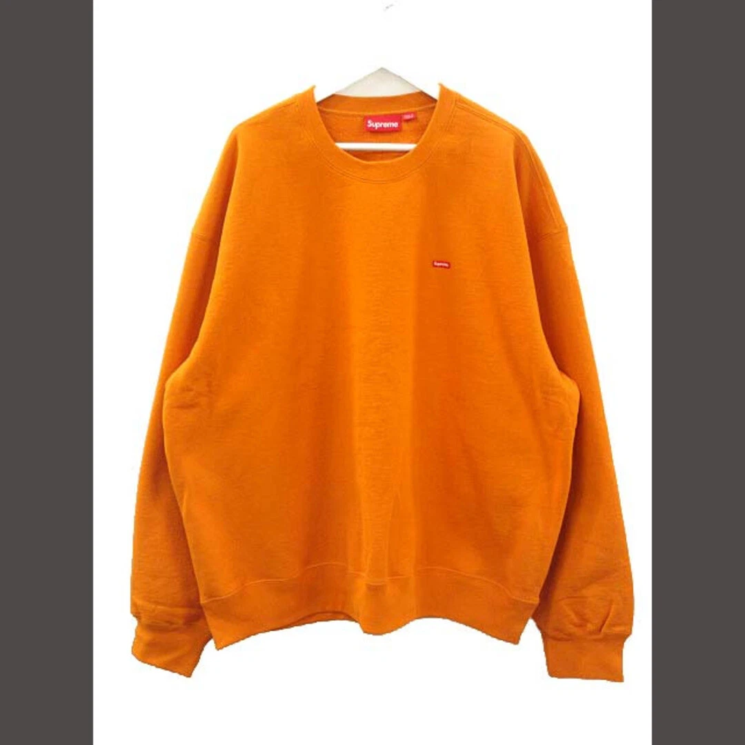 Sweat shirt Supreme 24FW petite boîte col rond logo XXL orange dresseur long utilisé bf0