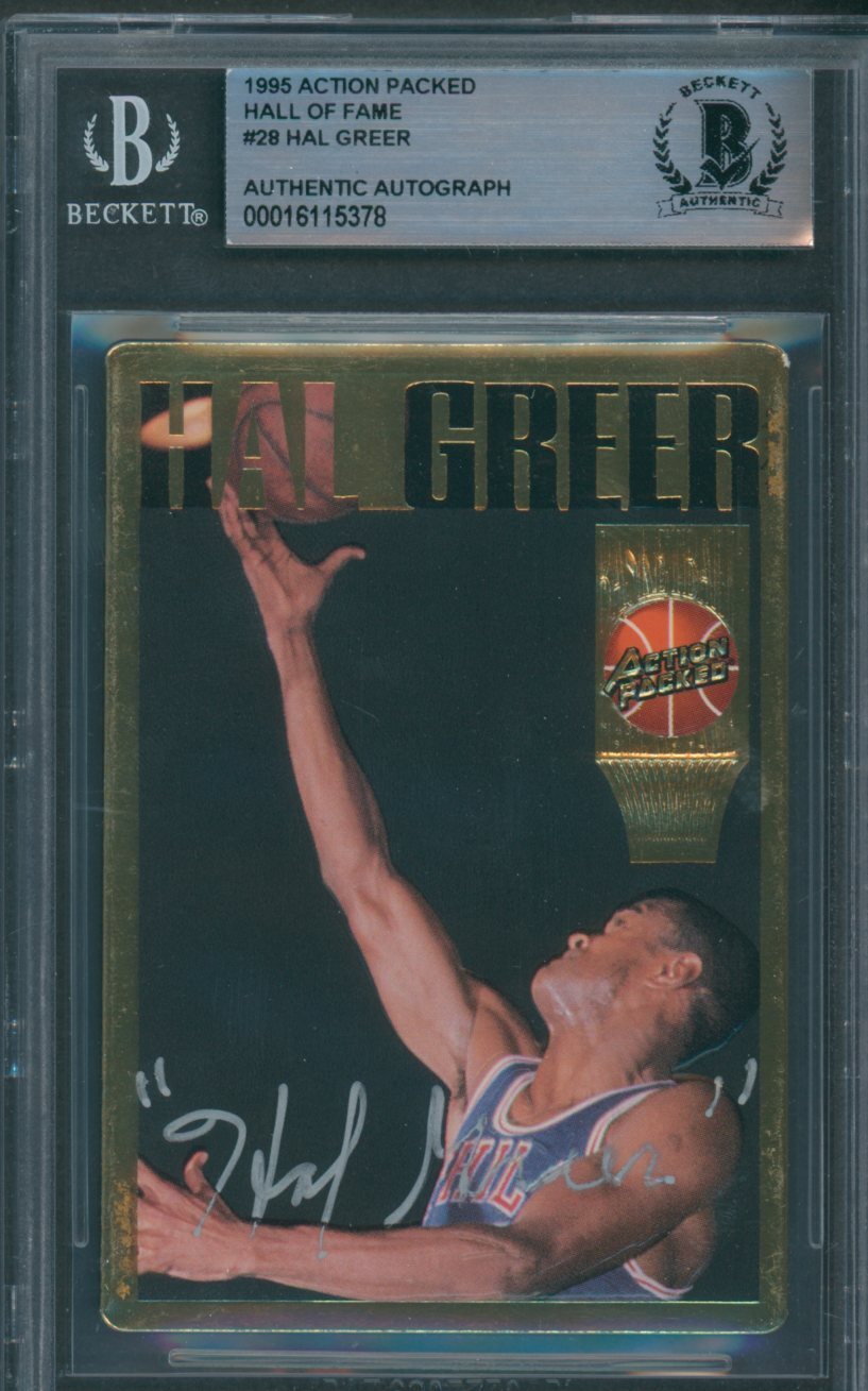 1995 Action Packed HOF #28 Hal Greer Beckett Authentic Autograph Signed *5378